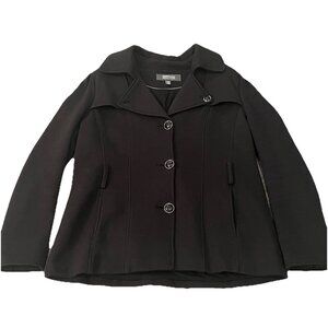 Kenneth Cole Reaction Women’s Thick Knit Peacoat Jacket Size XL Black Soft